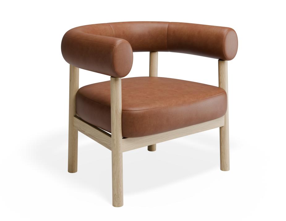 P 1 Marlowe Loungechair Oak Brandy