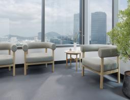L 1 Marlowe Loungechair Commercial Oak Ivorycream