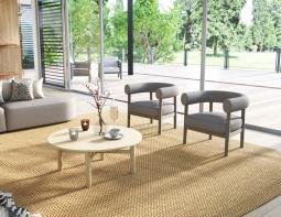 L 1 Marlowe Loungechair Brownwood Oyster