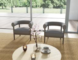 L 3 Marlowe Loungechair Brownwood Oyster