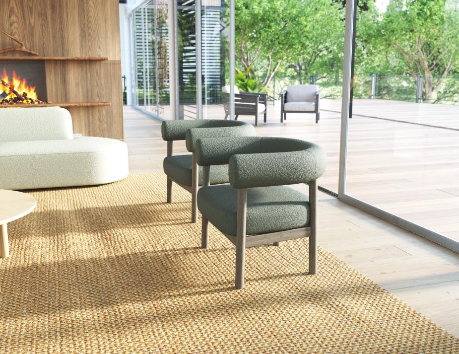 L 2 Marlowe Loungechair Brownwood Green