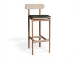 Zara Stool / 75cm / Natural Frame / Green PU Seat image