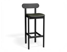 Zara Stool / 75cm / Black Frame / Green PU Seat image