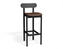 Zara Stool / 75cm / Black Frame / Tan PU Seat image