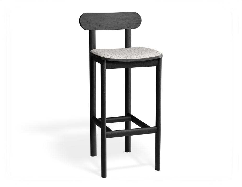 P 1 Zara Barstool Black Geometricpattern