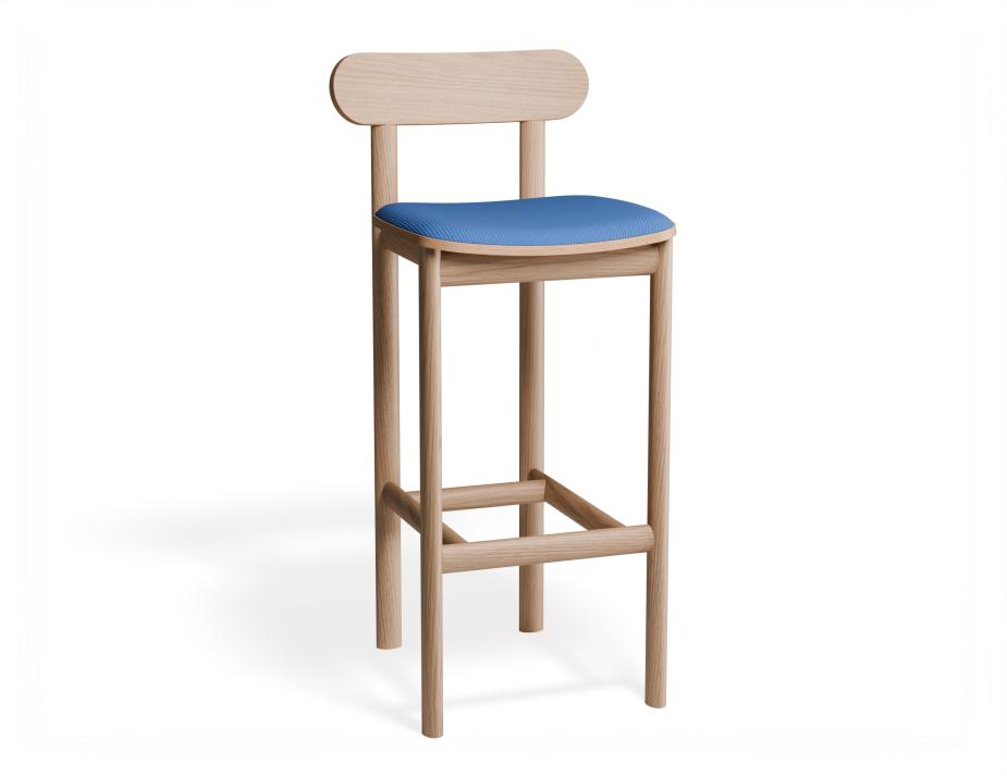 P 1 Zara Barstool Natural Bluecorduroy