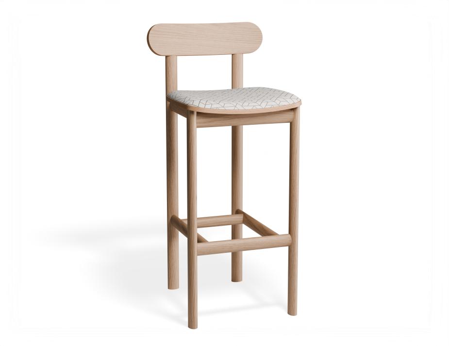 P 1 Zara Barstool Natural Geometricpattern