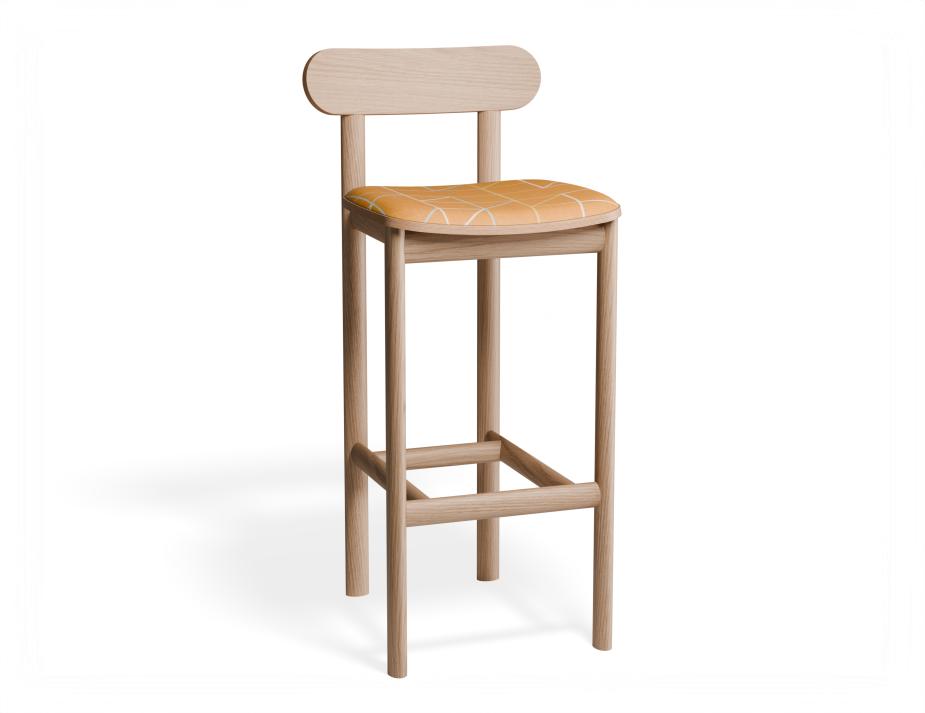 P 1 Zara Barstool Natural Isometricorange