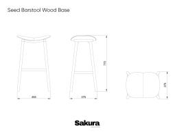 Seed Barstool Wood Base