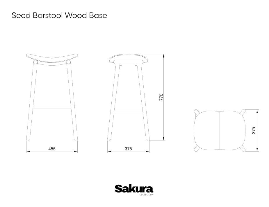 Seed Barstool Wood Base