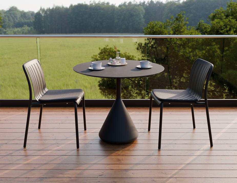 L 2 Kora Cafetable 90cm Charcoal Basalt