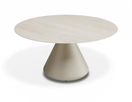 Kora Coffee Table 90cm Dia - Outdoor - Latte - Dune Ceramic Top