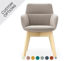 Nola Armchair - High Arm - Wood Base