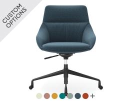 Nola Armchair - Low Arm - Swivel Base with Castors
