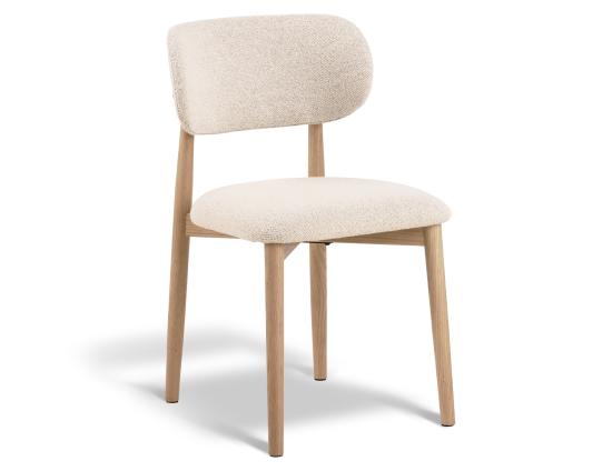 Oskar Dining Chair - Natural - Ivory Cream Fabric 