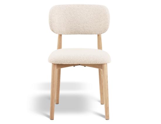 Oskar Dining Chair - Natural - Ivory Cream Fabric 