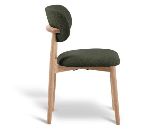 Oskar Dining Chair - Natural - Hunter Green Fabric 