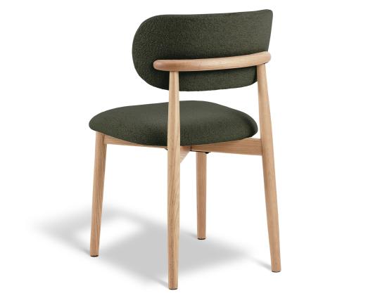 Oskar Dining Chair - Natural - Hunter Green Fabric 