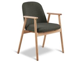 Lina Armchair - Natural - Hunter Green Fabric 