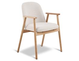 Lina Armchair - Natural - Ivory Cream Fabric 