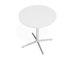 P 4 Place Cafetable 700dia White Chrome