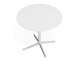P 4 Place Cafetable 800dia White Chrome