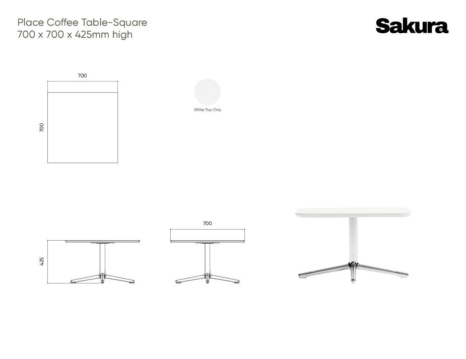 Place Coffee Table Line Drawings 70 X 70 X 425cm