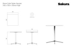 Place Cafe Table Line Drawings 70 X 70 X 725cm