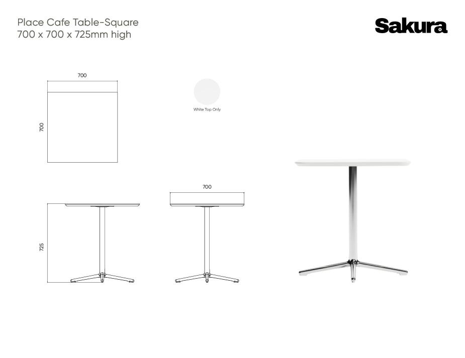 Place Cafe Table Line Drawings 70 X 70 X 725cm