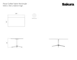 Place Coffee Table Rectangle Line Drawings 70 X 70 X 435cm