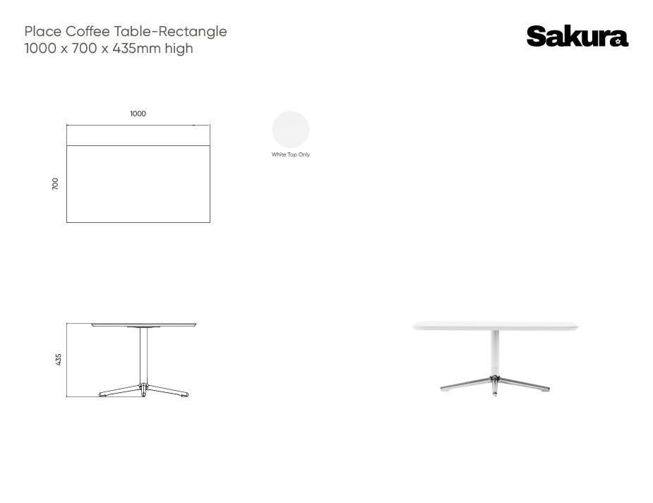 Place Coffee Table Rectangle Line Drawings 70 X 70 X 435cm