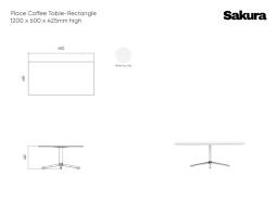 Place Coffee Table Rectangle Line Drawings 120 X 60 X 435cm