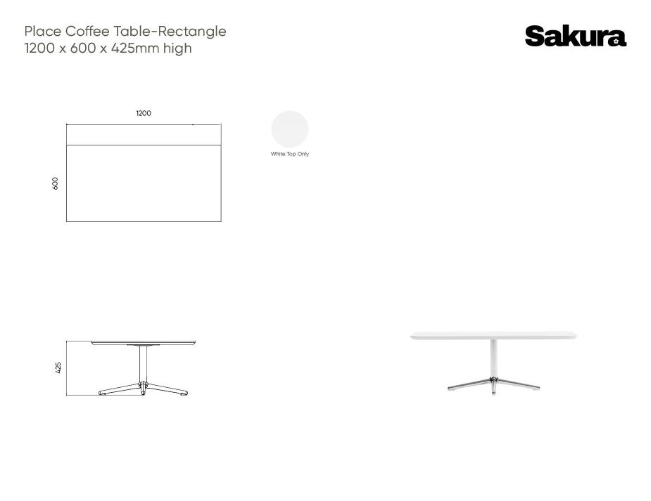 Place Coffee Table Rectangle Line Drawings 120 X 60 X 435cm