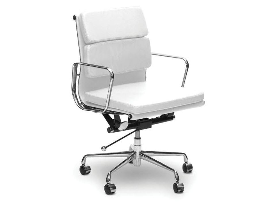 Iconic Soft Pad Office Chair Low Back White Leather Level Iconic Soft Pad Office Chair Low Back, White Leather Office Chairs Australia