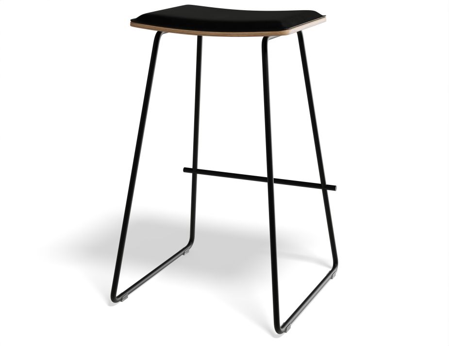 Hudson Barstool Blackframe Blackupholstered Back