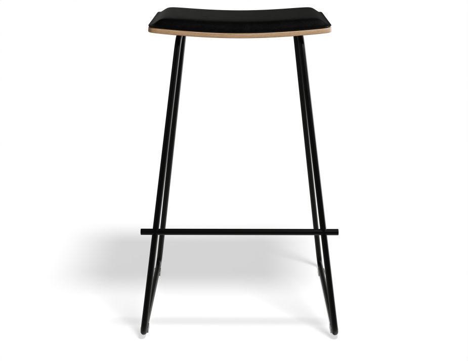 Hudson Barstool Blackframe Blackupholstered Front