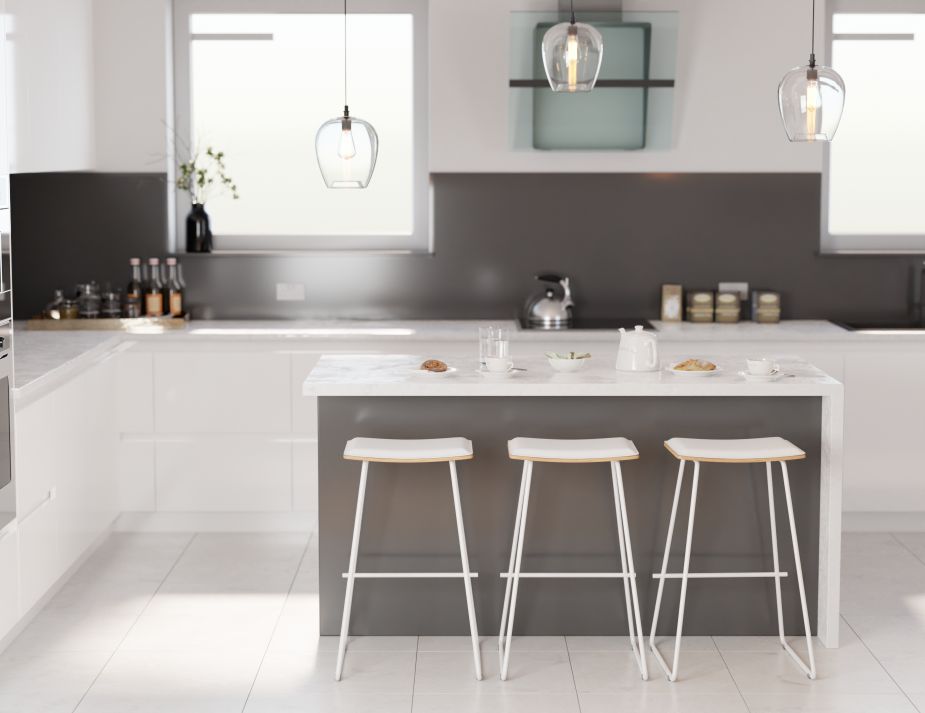 Modern White Hudson Stool with White Padded Seat for Bars