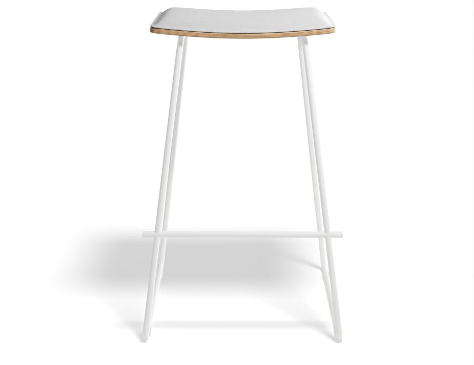 Hudson Barstool Whiteframe Whiteupholstered Front