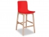 Kitchen Bench Seat Height 65cm  - Red Seat - Natural Ash legs image
