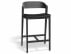Grayson Kitchen Stool 65cm Black Ash Frame Black Vinyl Seat image