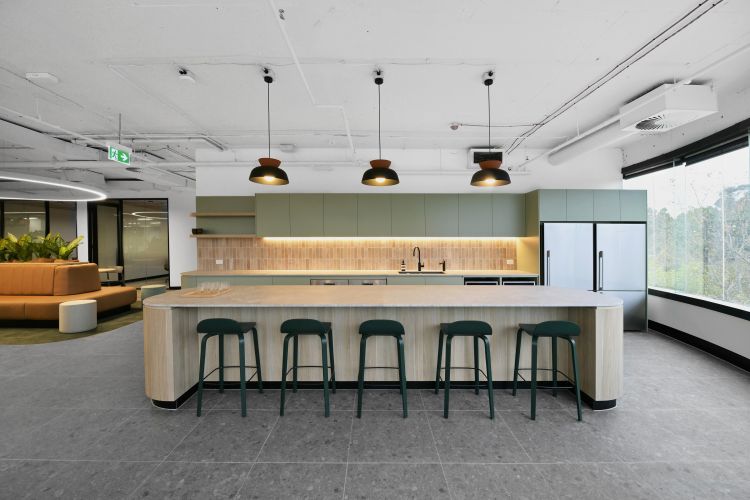 Open-concept kitchen area 
