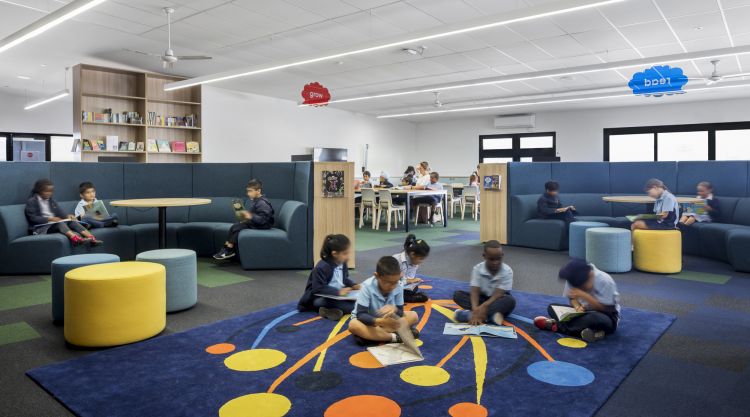 Students in library