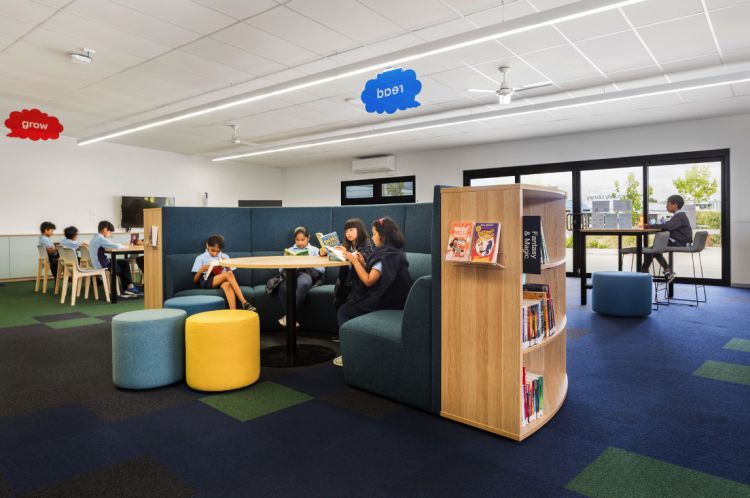 Students in library