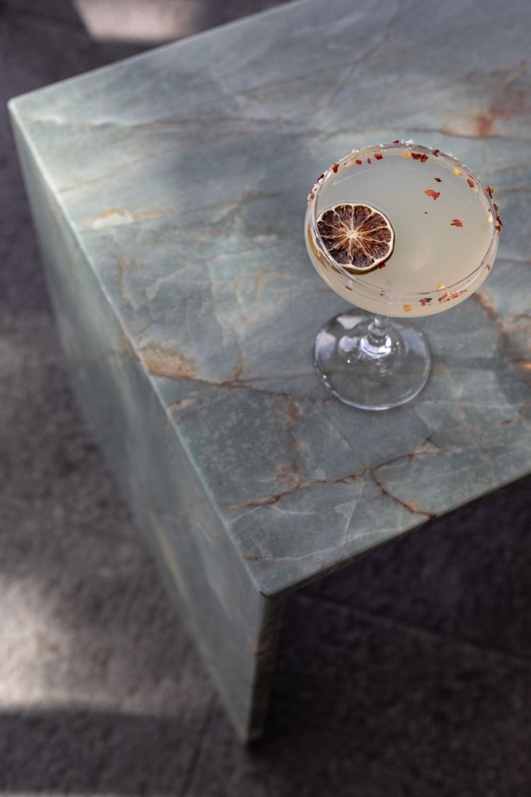 Cocktail on marble table 