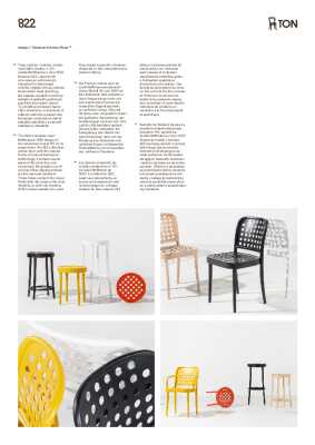 : 822 Armchair - Upholstered Seat - by TON