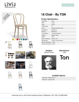 Tear Sheet: 18 Chair - by TON