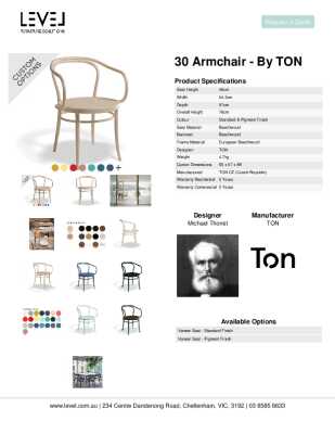 Tear Sheet: 30 Armchair - by TON