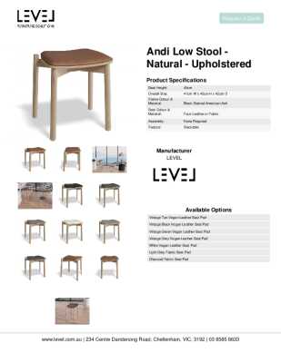 Tear Sheet: Andi Low Stool - Natural - Upholstered