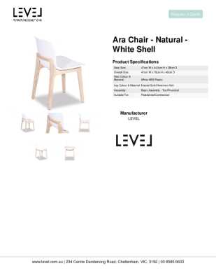 Tear Sheet: Ara Chair - Natural - White Shell 