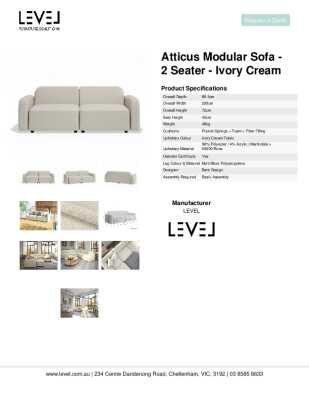 Tear Sheet: Atticus Modular Sofa - 2 Seater - Ivory Cream